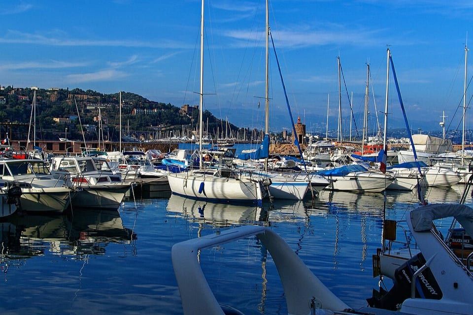 Harbour of Théoule-sur-Mer, not far from restaurant La Maréa
