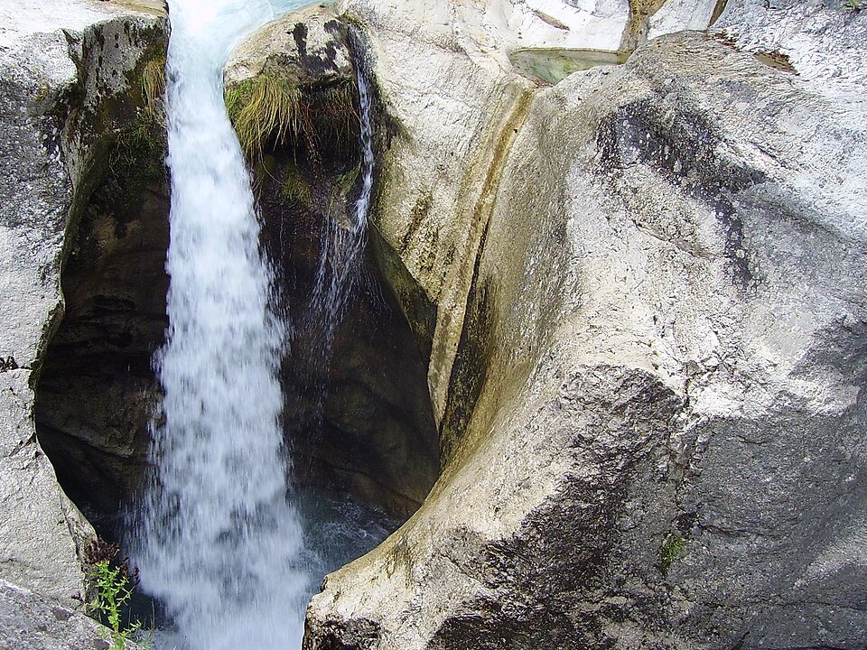 The Saut du Loup waterfall, right next to the restaurant of the same name