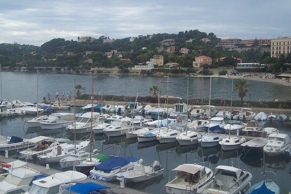 The harbour of Beaulieu-sur-Mer, home to the African Queen restaurant